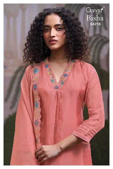 Bisha 4216 By Ganga Embroidery Designer Salwar Suits Suppliers In India